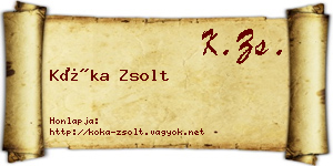 Kóka Zsolt névjegykártya